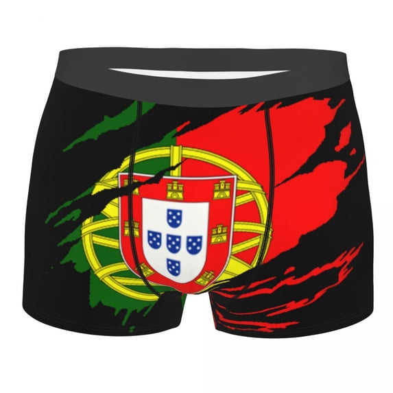 Custom Portugal Map Flag Underwear Men Stretch Boxer Briefs Shorts Panties Soft Underpants For Male