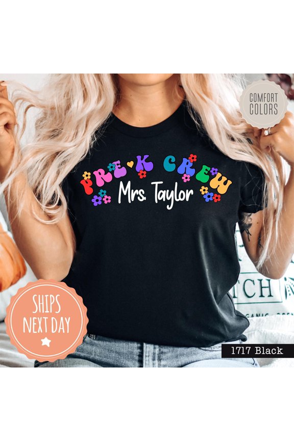 Custom PreK Teacher Shirt Pre K Crew Tshirt Prek Squad Tee Personalized Teacher Name Teach