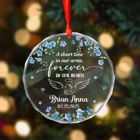 Custom Pregnancy Loss Memorial Ornament with Custom Name & Floral Design, Sympathy Keepsake & Remembrance Gift for Parents & Grandparents, Family, Christmas Tree Decor or Meaningful Memory Displays