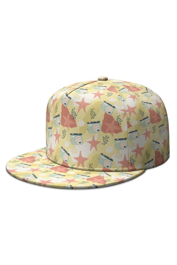 Custom Printed Flat Baseball Cap – Adjustable Snapback Hat with Flat Bill, Breathable and Durable, Personalized Design for Sports, Travel & Daily Wear