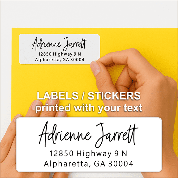 Custom Printed Return Address Labels - Personalized Stickers, 250 Adhesive Peel and Stick Labels, White