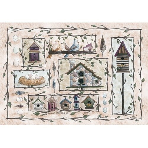 Custom Printed Rugs BIRD HOUSES Bird Houses Rug