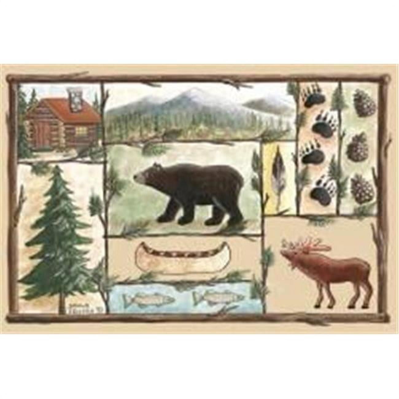 Yellowstone Grizzly Bear Wolf Cabin Fabric Panel Sewing Craft Decor Pillow