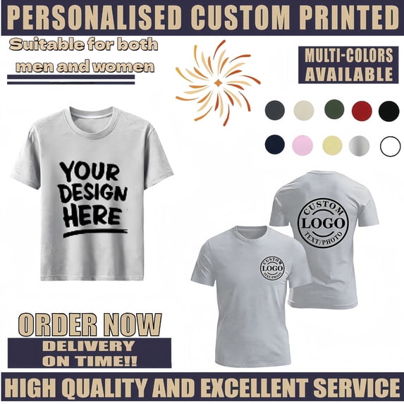 Custom Printed T Shirt Add Your Image Text Logo Personalized Casual Cotton Top