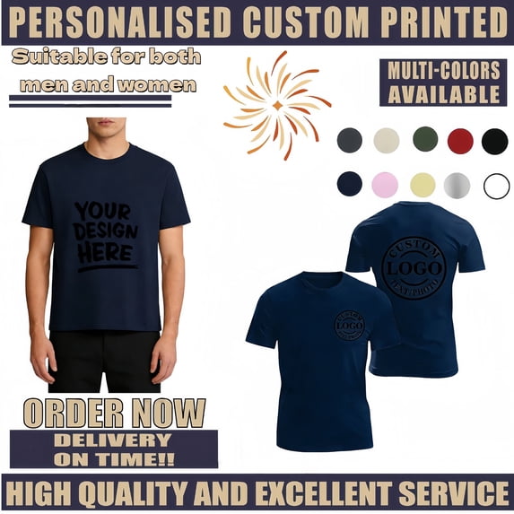 Custom Printed T Shirt Add Your Image Text Logo Personalized Casual Cotton Top