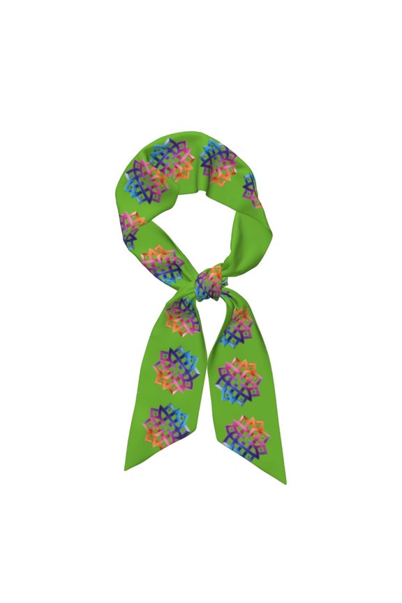 Custom Printing Logo 002 Women's Fashion Scarf 100% Polyester Silky Shiny Versatile Multi-Use Head Wrap Neck Scarf Handbag Decoration Gift