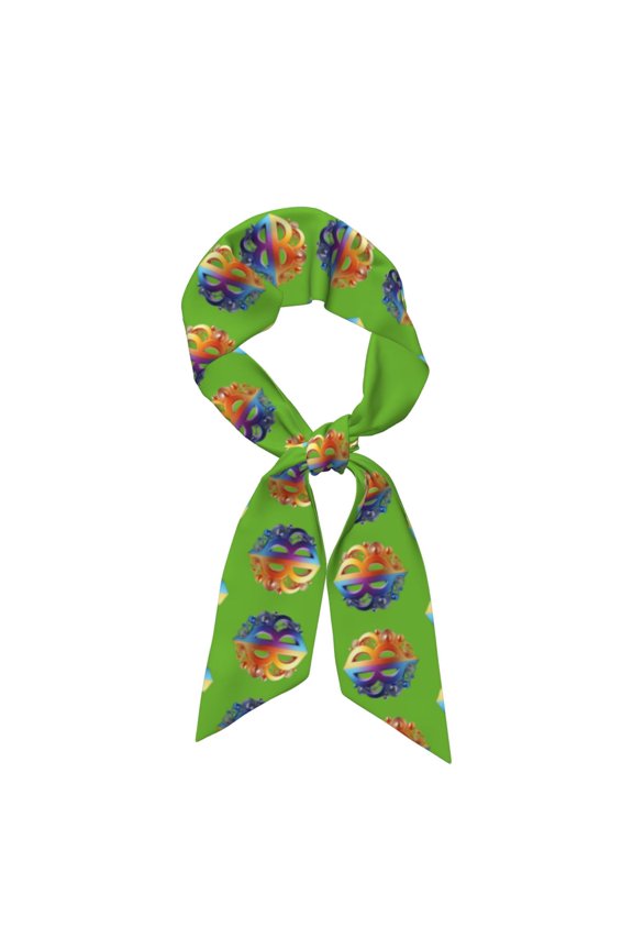 Custom Printing Logo 003 Women's Fashion Scarf 100% Polyester Silky Shiny Versatile Multi-Use Head Wrap Neck Scarf Handbag Decoration Gift