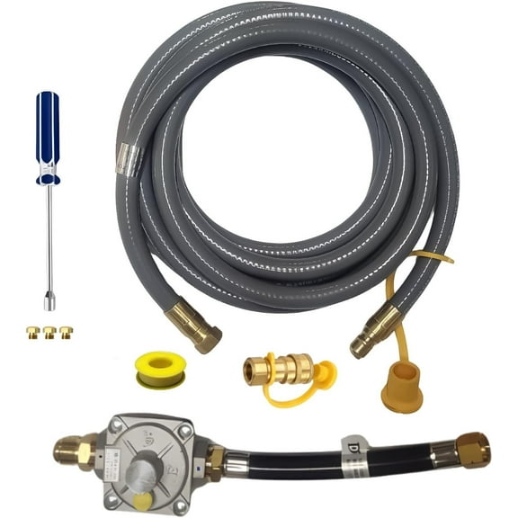 Custom Propane to Natural Gas Conversion Kit Fit for Weber Spirit II 310 with NG Regulator, Orifice Kit, and 10' Grill Hose - Convert Your Grill from LP to Natural Gas with an Easy Install!