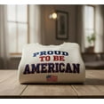 thumbnail image 1 of Custom Proud To Be American Sweatshirt, USA Flag Embroidery, Patriotic Crewneck 4th of July Gift, 1 of 4