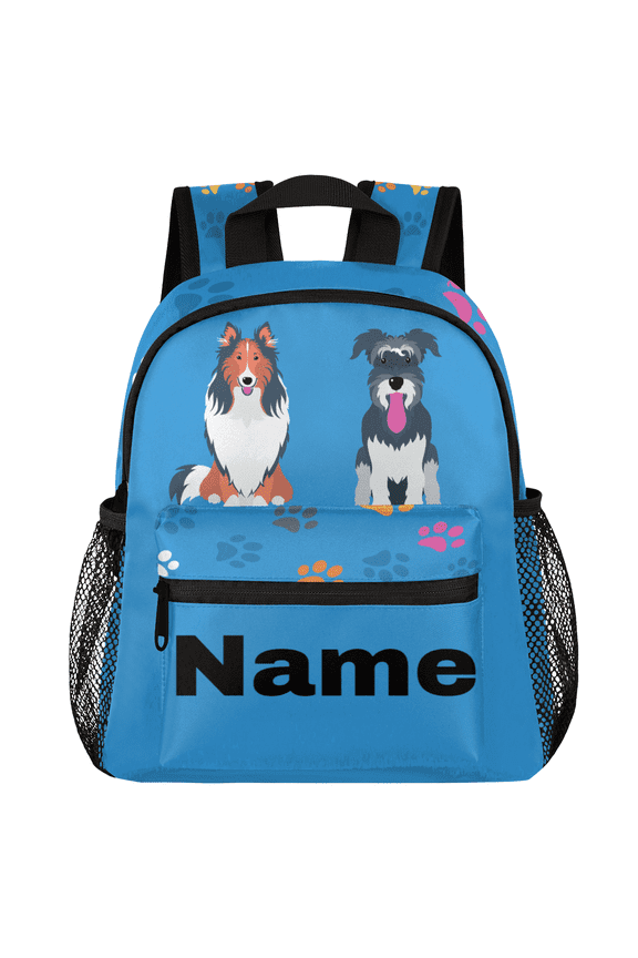 Custom Puppy Backpack with Name, Lovely Dog Print Mini Daypack, Small Personalized Backpack for Daily Use