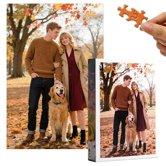 Custom Puzzles from Photo Personalized Jigsaw Puzzle with Your Picture,300/500/1000 Pieces, Unique Puzzle Gifts for Family, Couples, Pets, for Christmas,Birthdays, Weddings, Anniversaries