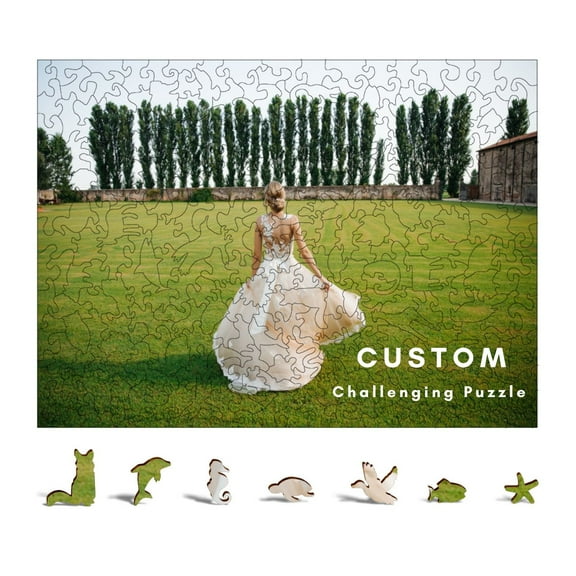 Custom Puzzles from Your Own Photos, More Challenging Jigsaw Puzzles with Unique Irregular Animal Shape Pieces, Wooden, 299 PCS