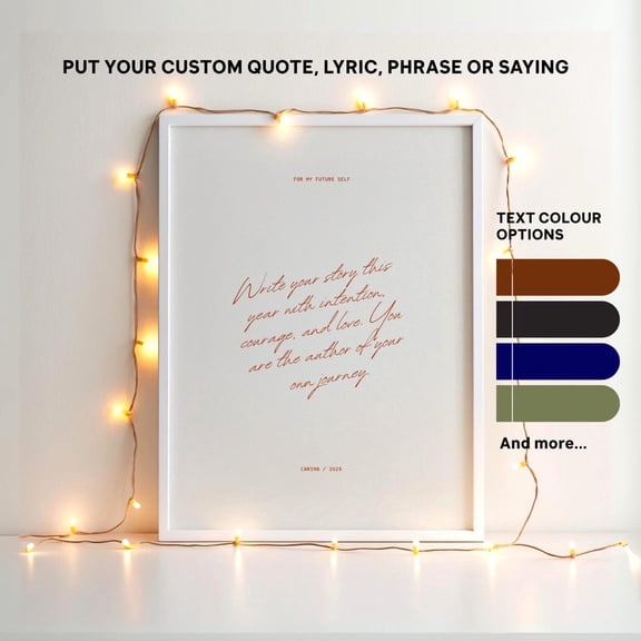 Custom Quote Framed Print – Personalized Text, Song Lyrics 169, Unframed Poster Size 8x12