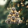 thumbnail image 1 of Custom Raccoon Christmas Tree Ornament: Acrylic or Wood, 1 of 5
