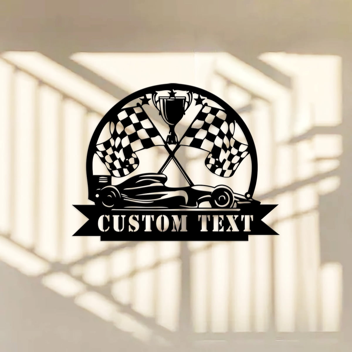 Custom Racing Flag Sprint Car Metal Wall Art Personalized Racer Name ...