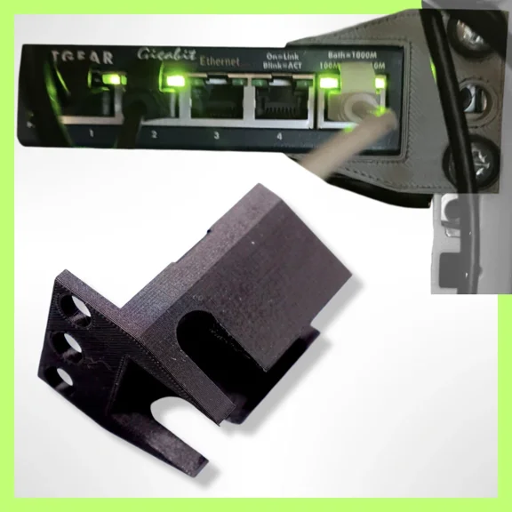 Custom Rack Ear (Single Side 1U) Mount For Netgear Gs105 5 Port Gigabit Switch