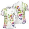 thumbnail image 1 of Custom Rainbow Color Golf Lover Women's Polo Shirt S-5XL, 1 of 7