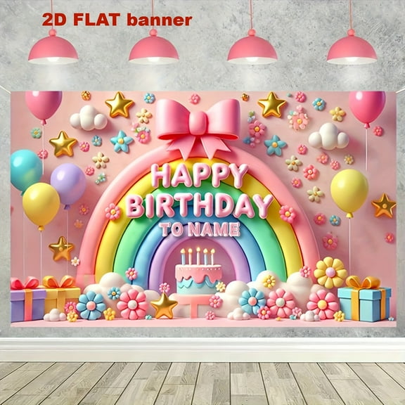 Custom Rainbow Party Decorations Banner Rainbow Sign Backdrop Photo Booth Props Background Party Favors