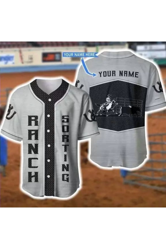 Custom Ranch Sorting Metal Baseball Tee Jersey Shirts 3D Baseball Jersey Shirt - Hot Sale