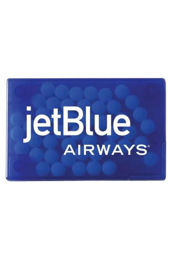 Custom Rectangle Mint Card, Set of 250, Personalize Bulk Pack - Sleek Packaging Promotional Business Giveaway, Branded Container for Events & Gifts, Customize with Logo & Design - Translucent Blue