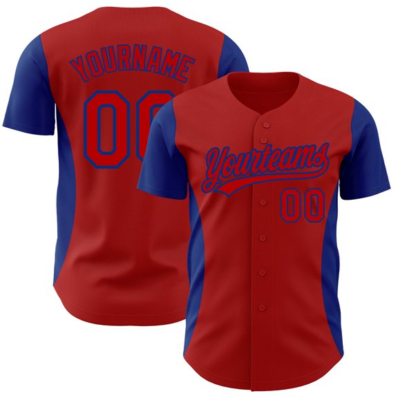 Custom Red Royal 3D Pattern Design Side Stripes Authentic Baseball Jersey - Hot Sale 2026