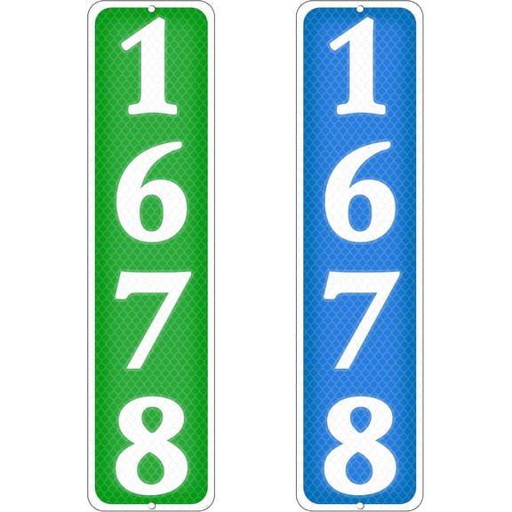 Custom Reflective Address Sign, Personalized House Numbers Plaque 10"x3.15"