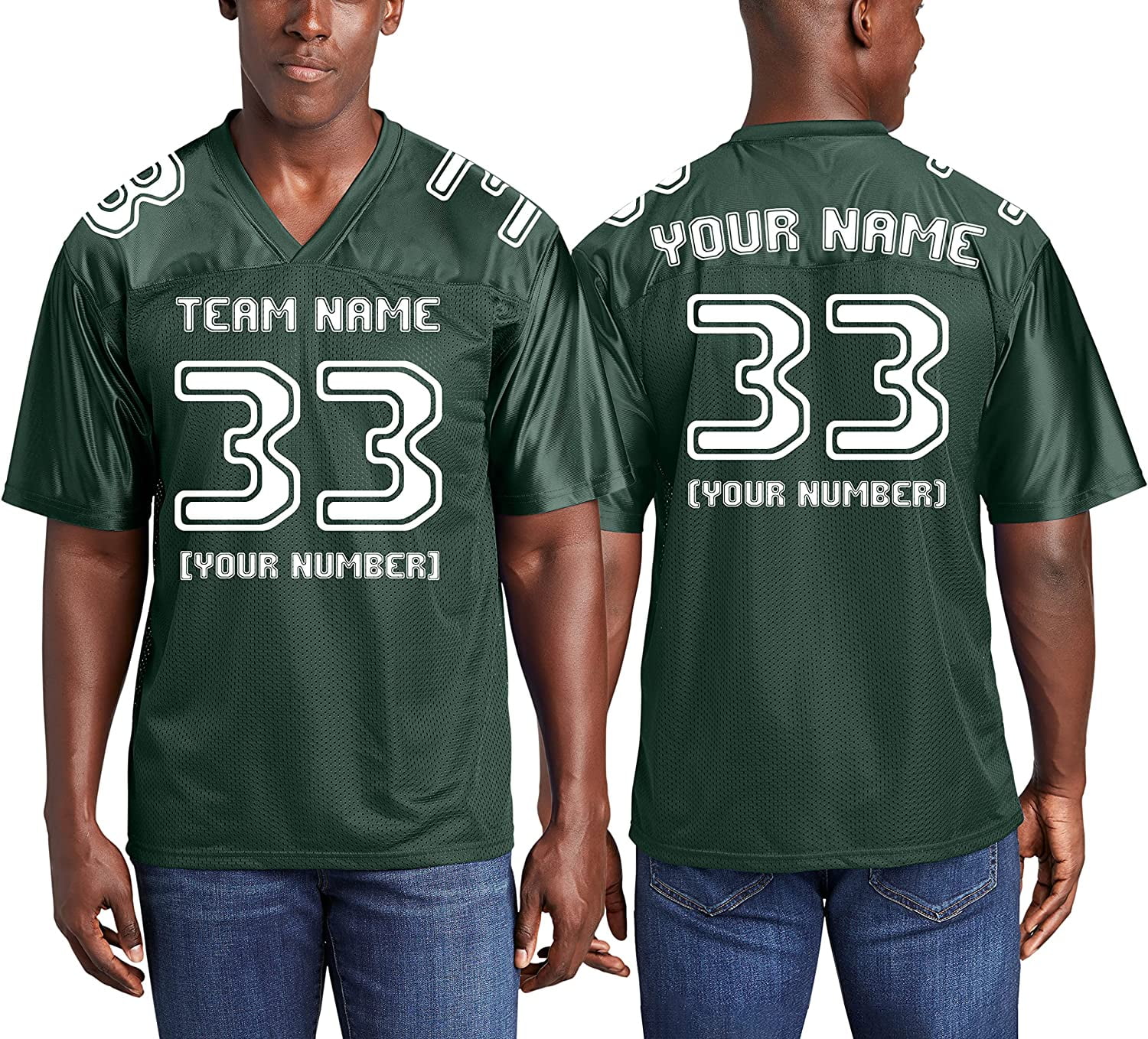 Custom Replica Football Jerseys for Men Front Back and Shoulder