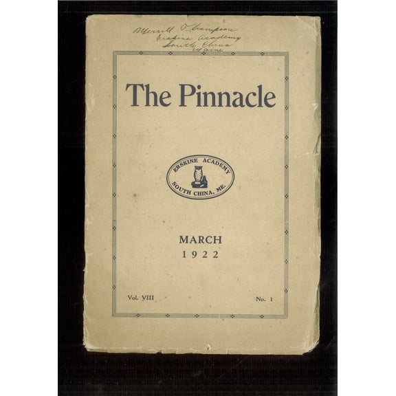 (Custom Reprint) Yearbook: 1922 Erskine Academy - Pinnacle Yearbook (South China, ME)