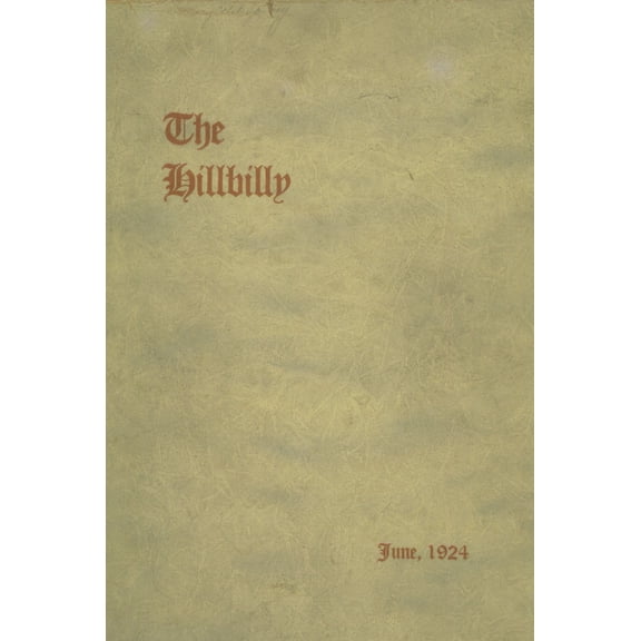 (Custom Reprint) Yearbook: 1924 Lee Edwards High School - Hillbilly Yearbook (Asheville, NC)