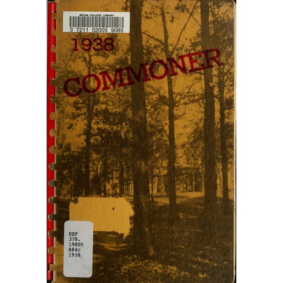 (Custom Reprint) Yearbook: 1938 Bryan College - Commoner Yearbook (Dayton, TN)