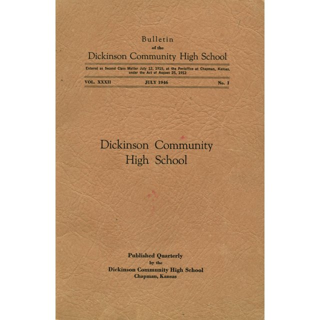 (Custom Reprint) Yearbook 1946 Dickinson County High School Shamrock