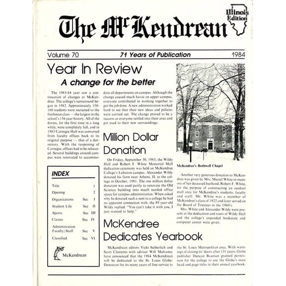 (Custom Reprint) Yearbook: 1984 McKendree University - McKendrean Yearbook (Lebanon, IL)