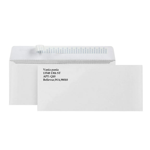 Kaslove Custom Return Address Envelopes, Self-Seal, Business, 300 Count, White
