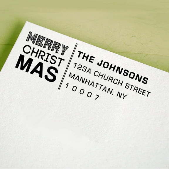 Custom Return Address Holiday Stamp Personalized Merry Christmas Self Inking Stamper Gift Idea