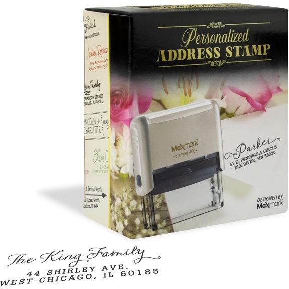 Custom Return Address Self Inking Stamp - Perfect Holiday Gift in Elegant Gift Box! - Choose from 15 Ink Colors - Style RA236