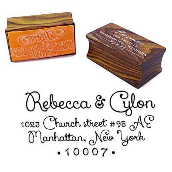 Custom Return Address Stamp Personalized Wood Mounted Rubber Stamp Invitation Gift