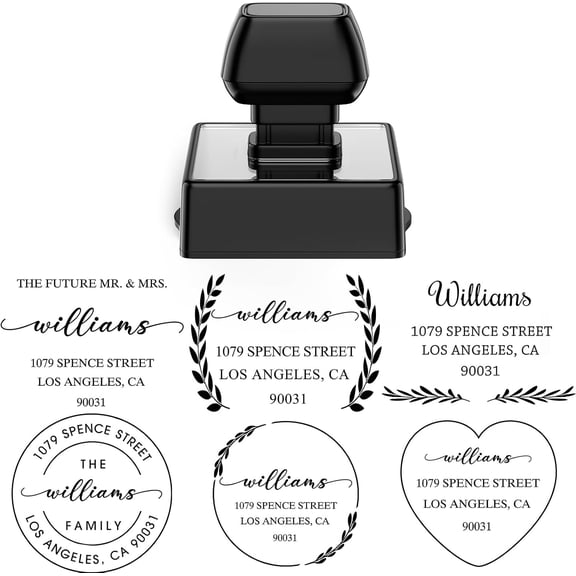 Custom Return Address Stamp Self Inking (1.77"x1.77", 10+ Designs) Personalized Address Stamps for Wedding, Christmas Cards, Envelopes, Clear, Consistent Impressions (Custom Return Address)
