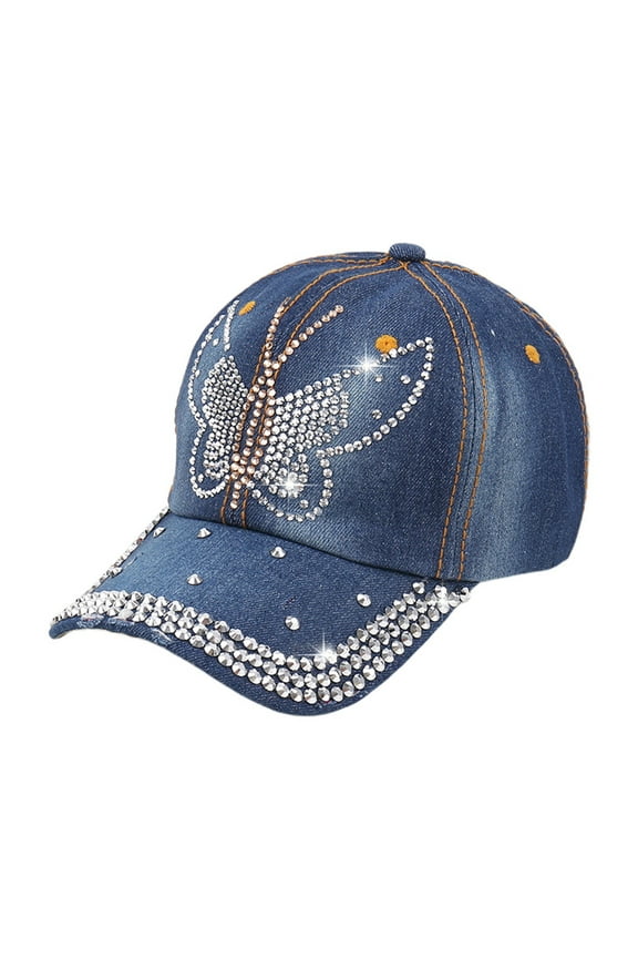 Custom Rhinestone Denim Baseball Cap For Men And Women Fashionable Sun Hat For Parties And Casual Wear