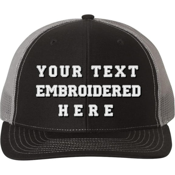 Custom Richardson 112 Hat with Your Text Embroidered Trucker Mesh Snapback Cap