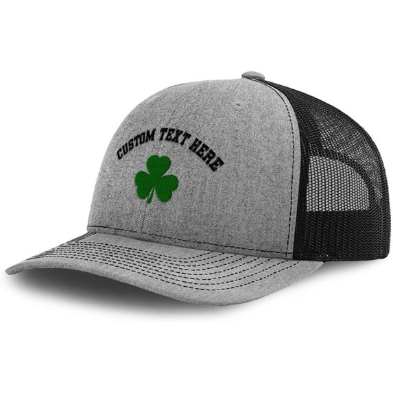 Custom Richardson Trucker Hat Shamrock Irish Embroidery Polyester Baseball Cap