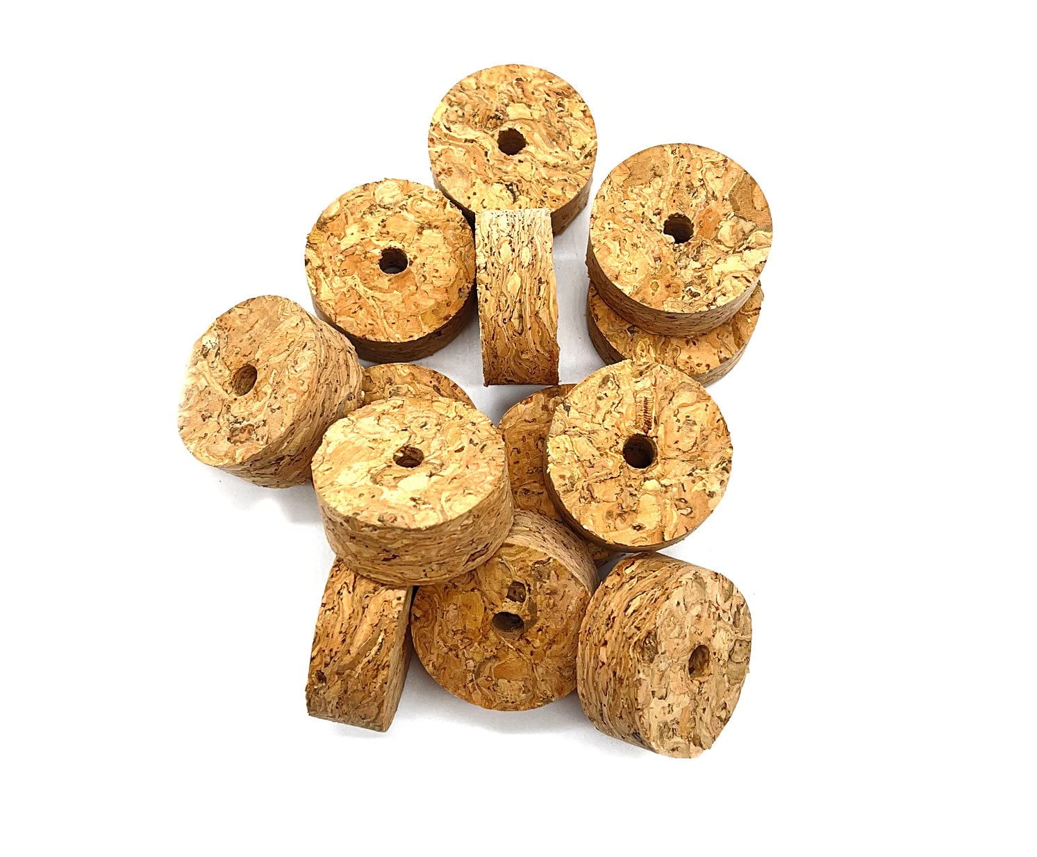 Custom Rod Building Cork Rings, 1.25" or 1.5" x .5', 1/4" Bore, 50 Pack