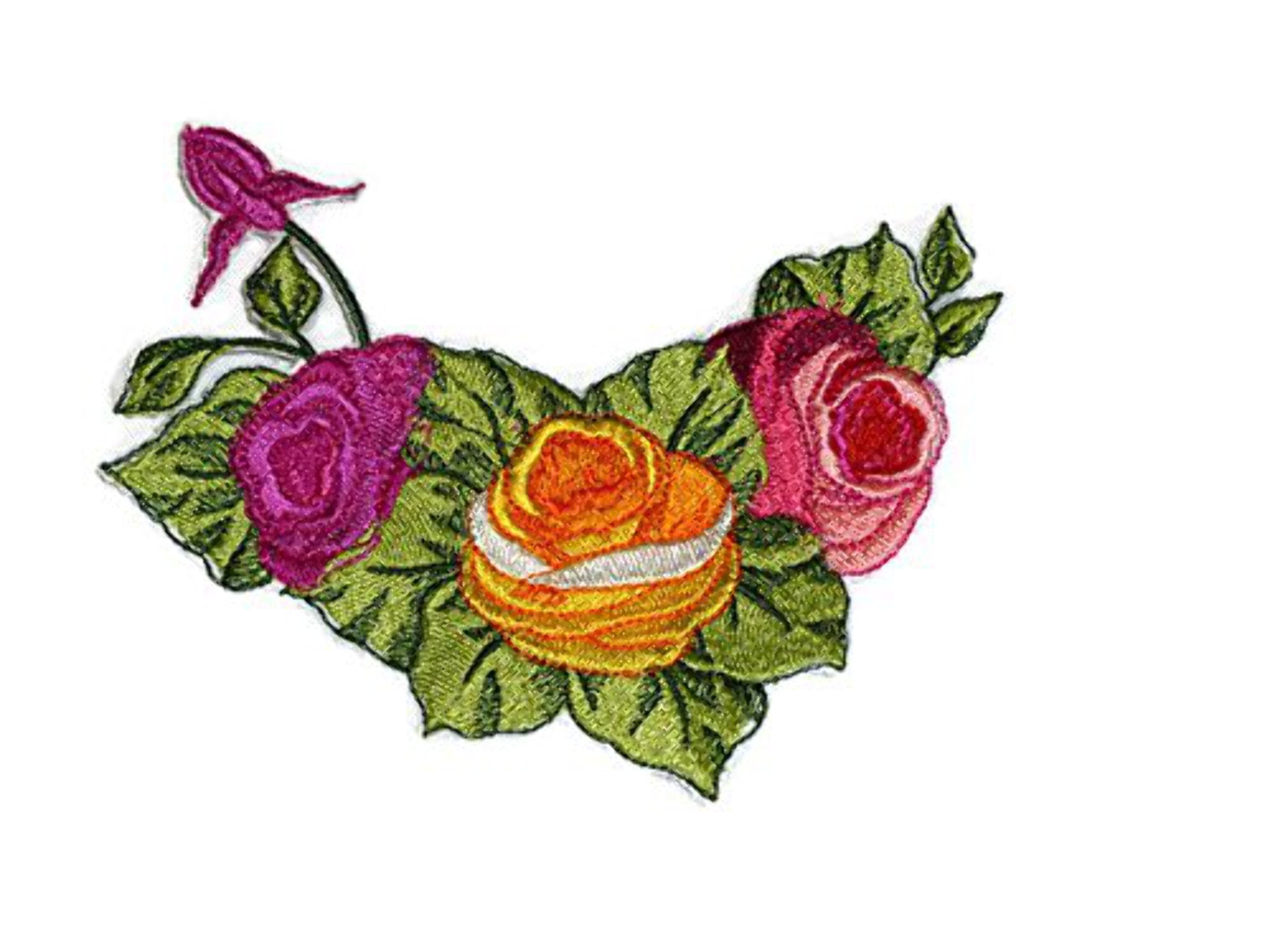 Custom Romantic Rose[ Roses ] Embroidered Iron on/Sew patch [4.5"4.5"]