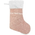 thumbnail image 1 of Custom Rose Gold Glitter Christmas Stockings, Christmas Presonalized Large Stocking Sock, Set of 2 Xmas Party Winter Decor Candy Bag Family Holiday Gift, 17.7 Inch, 1 of 7