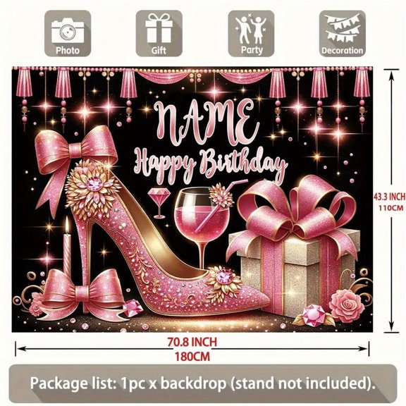 Custom Rose Golden Party Decorations Banner Sign Backdrop Photo Booth Props Background Party Favors