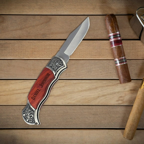 Custom Rosewood Hunting Knife | Father's Day Gift | Gift for Dad | Gift for Grandpa | Custom Knife | Custom Gift | Customized Knife