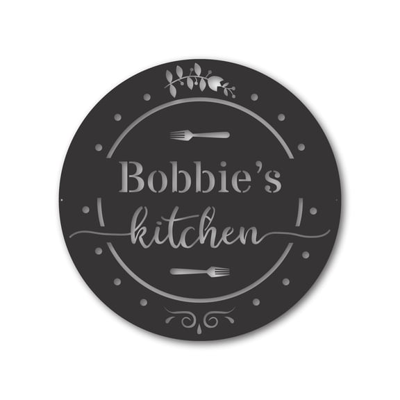 Custom Round Metal Kitchen Sign | Round Kitchen Wall Decor | Custom Kitchen Wall Sign | 15 Color Options 18