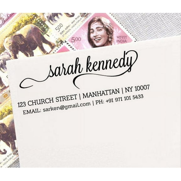 Custom Round Rubber Stamp Save The Date Personalized Invitation Self Ink Stamper Gift