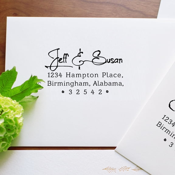 Custom Rubber Stamp Hand Writing Return Address Stamper Self Inking Personalized Invitation Label