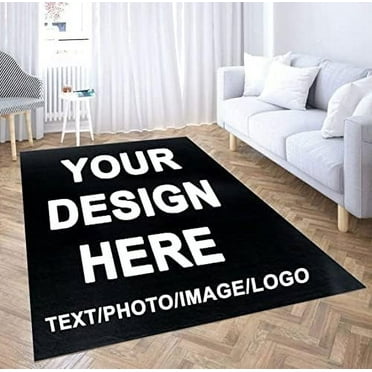 Custom Rug with Logo, Personalized Rugs and Mats Pictures for Home Decorative, Customized Area Rug Bedroom Carpet Full Color Print (84x60 in)