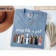 thumbnail image 1 of Custom Saint Pray Like A Girl ShirtPersonalized Catholic Women Tee Gift, 1 of 3